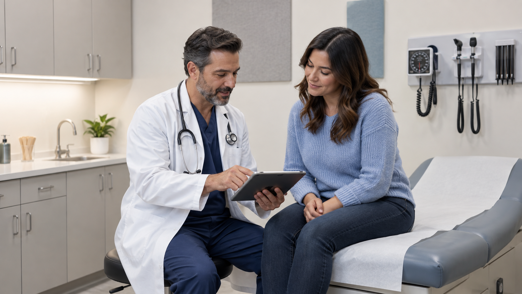 Physician meeting with a patient at the medical centre