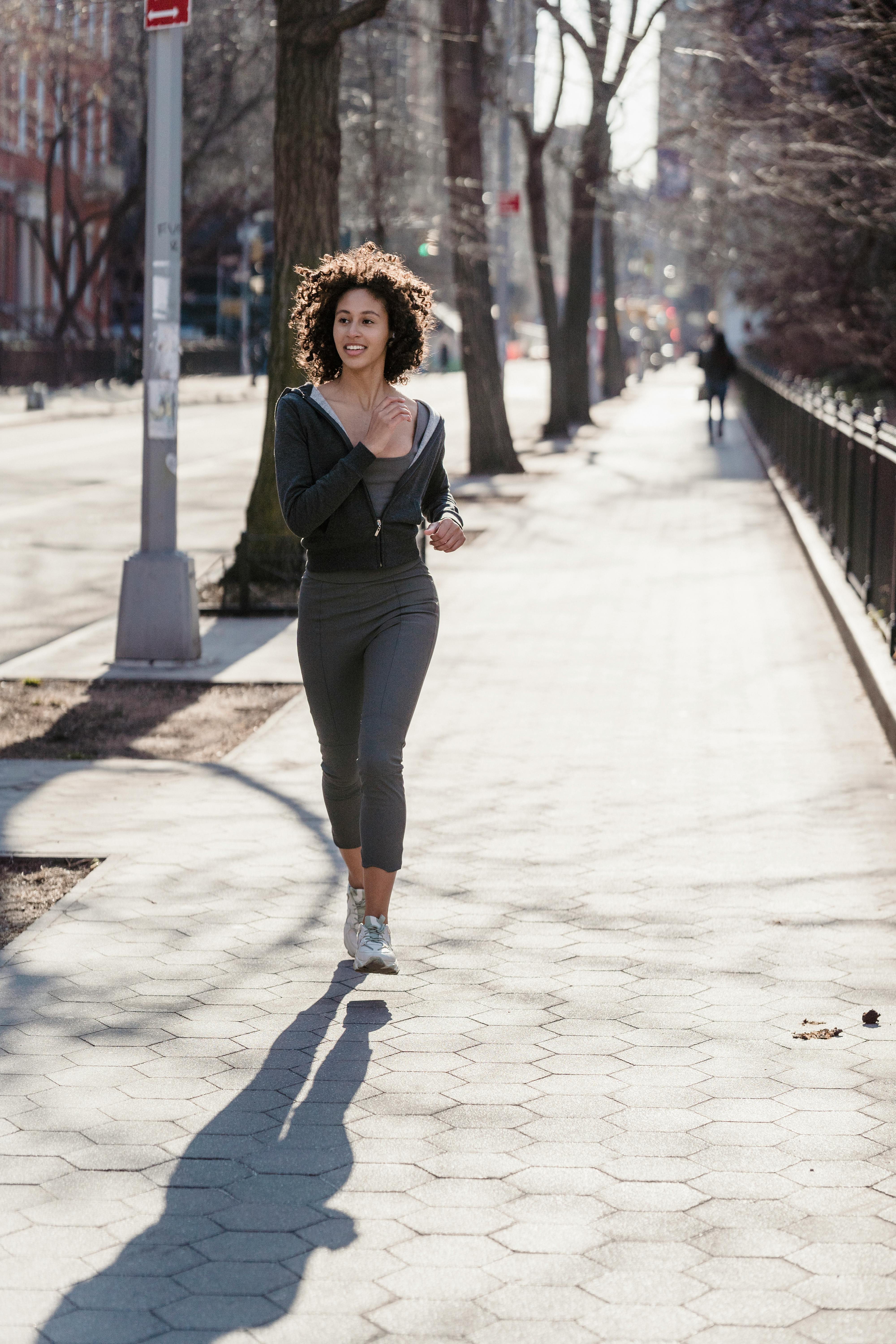 Woman running outdoors