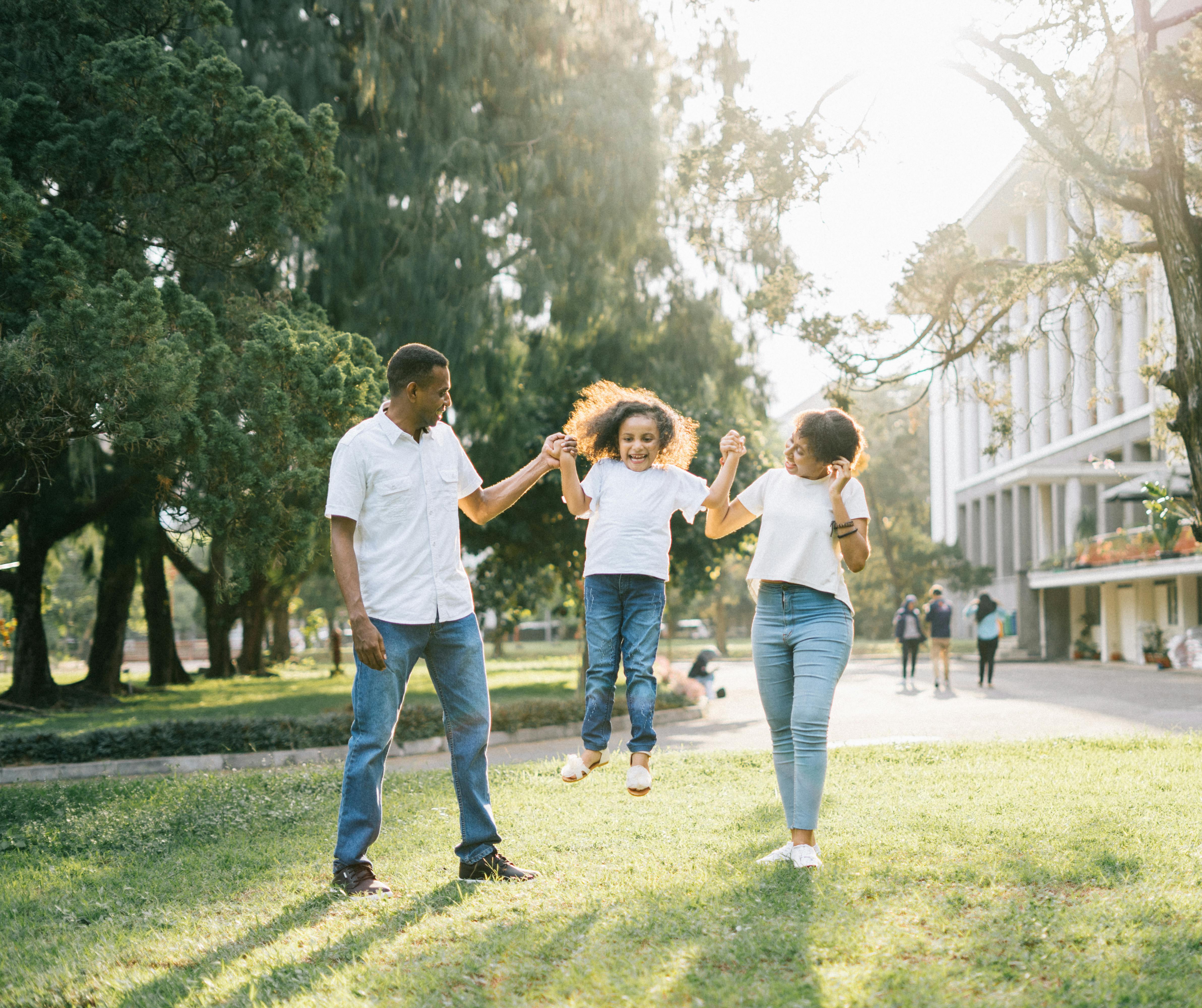 Friends walking in park